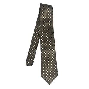 Geoffrey Beene Polka Dot Tie Tan Brown Blue